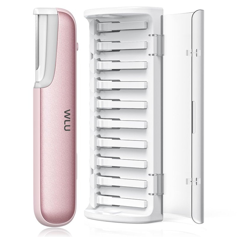 Dermaplaning Tool for Women Face - Edge Technology Sonic Dermaplane Razor for Facial Exfoliation & Peach Fuzz Hair Removal with 10 Refill Blades (Pink)