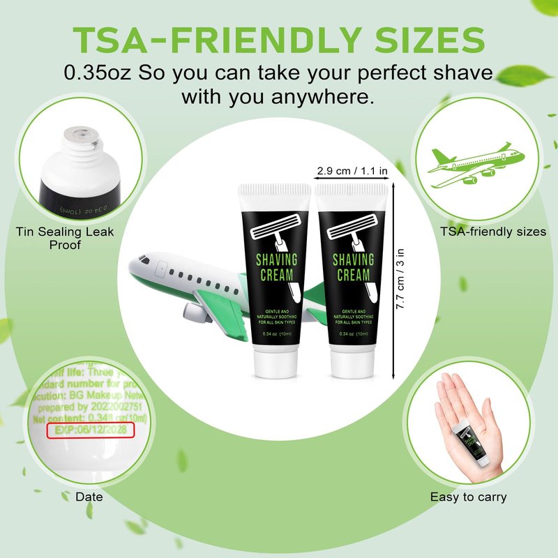 10ml/0.35fl oz Shaving Cream Bulk Travel,Disposable Shaving Cream in Bulk Travel Shave Cream for Homeless Hotel