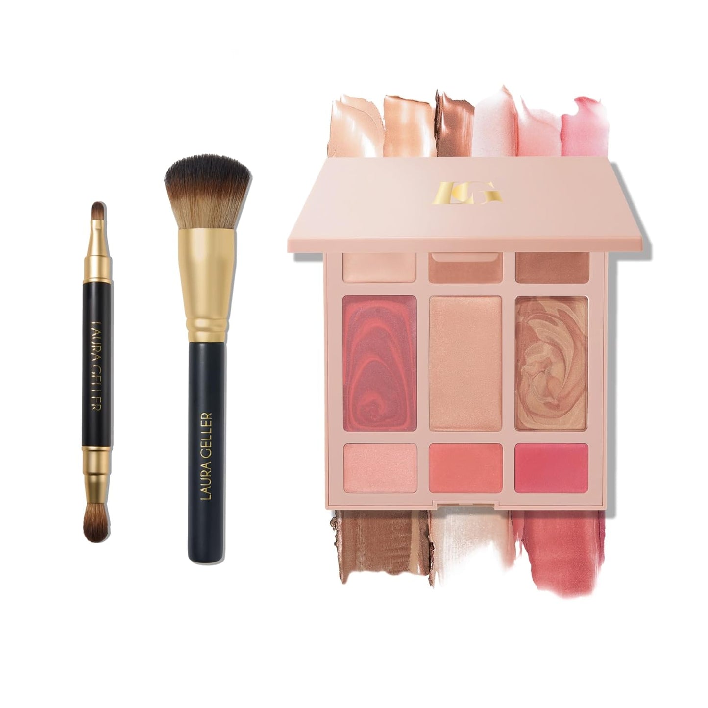 Laura Geller Best of the Best Cream Makeup Palette - Full Face Kit with Bronzer, Blush, Highlighter & Eyeshadow | Hydrating for Mature Skin