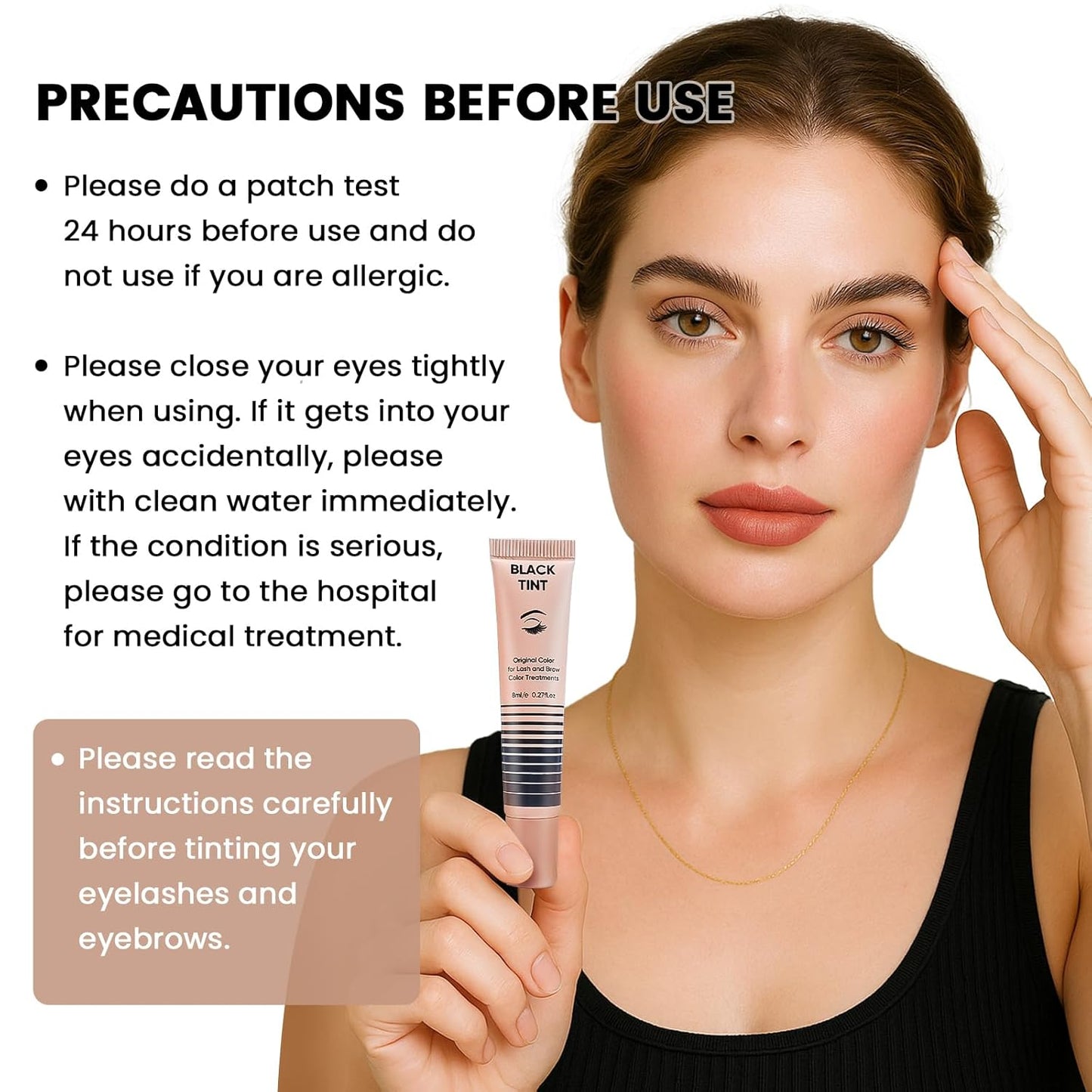 Libeauty Eyelash Color Kit - Instant Black Hair Dye with Reusable Eye Patches | DIY At Home or Salon