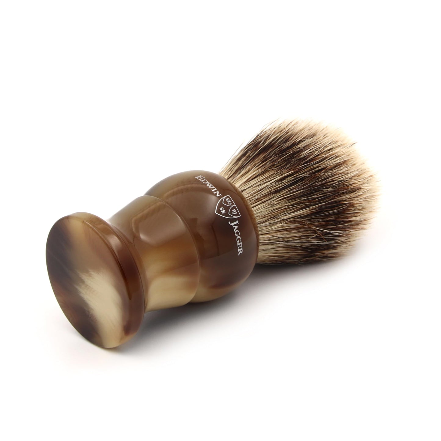 Edwin Jagger 1EJ282 Medium Super Badger Shaving Brush, Imitation Light Horn for use with Shaving Cream or Soap for Men