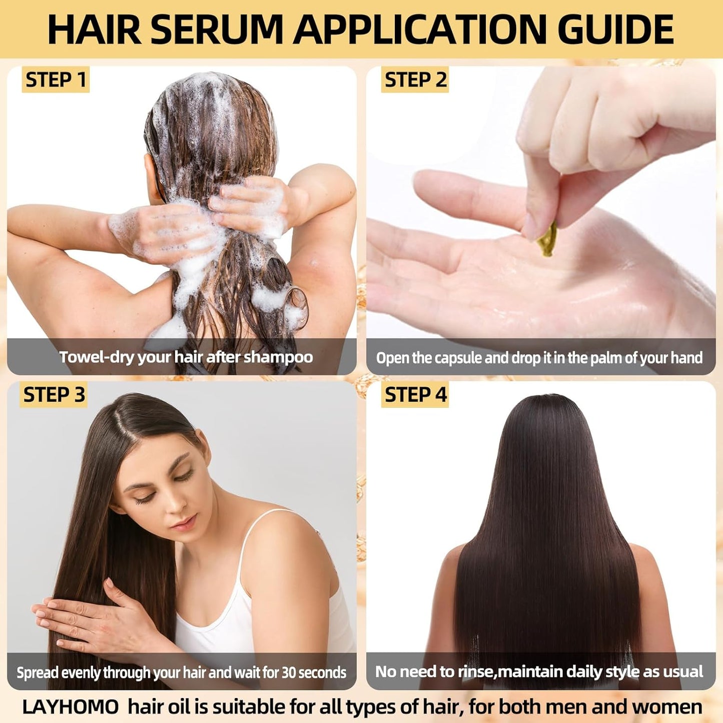 Keratin Hair Treatment Serum - Leave-In Anti-Frizz Conditioner with Argan Oil & Vitamins A, C, E | For All Hair Types