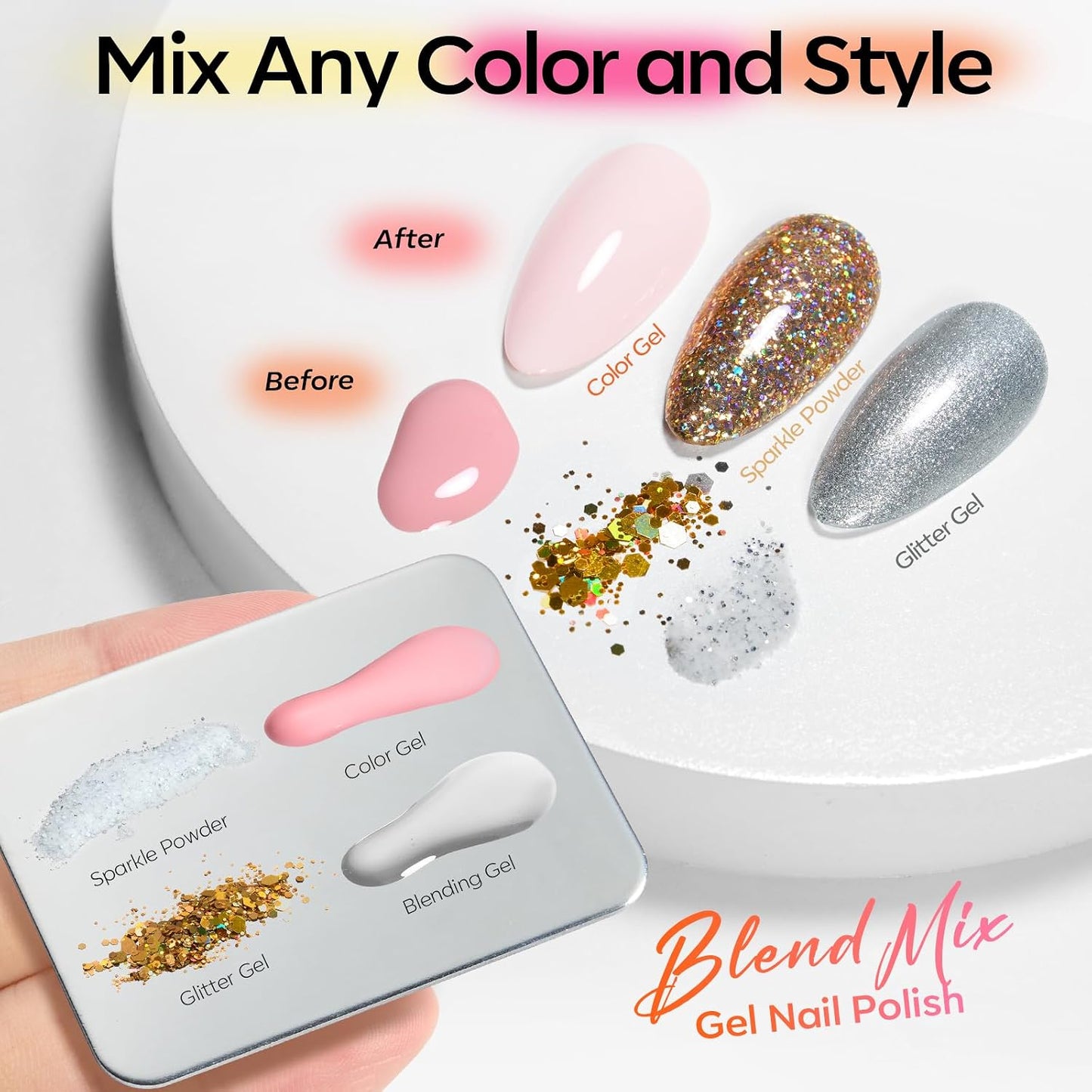 Modelones Clear Blooming Gel Nail Polish - 15ML | Floral Print Marble Watercolor Effects for DIY Nail Art