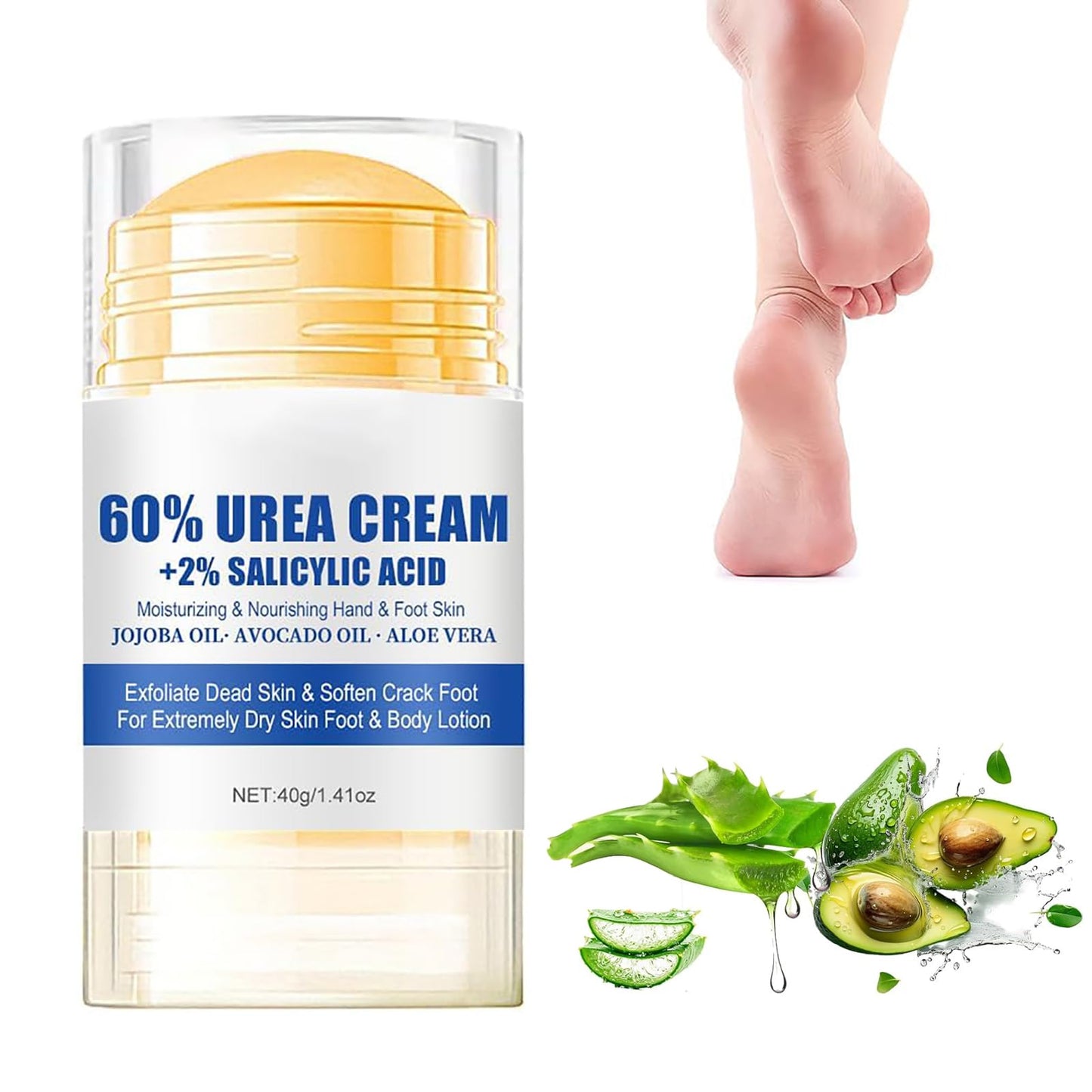 2025 New 60% Urea Hydrating and Anti-Cracking Foot Cream,Moisturising and Relieves Cracking and Dryness Foot Cream, Foot Lotion Heel Stick Repairs and Cracked Feet and Hydrates Dry and Hand. (1)