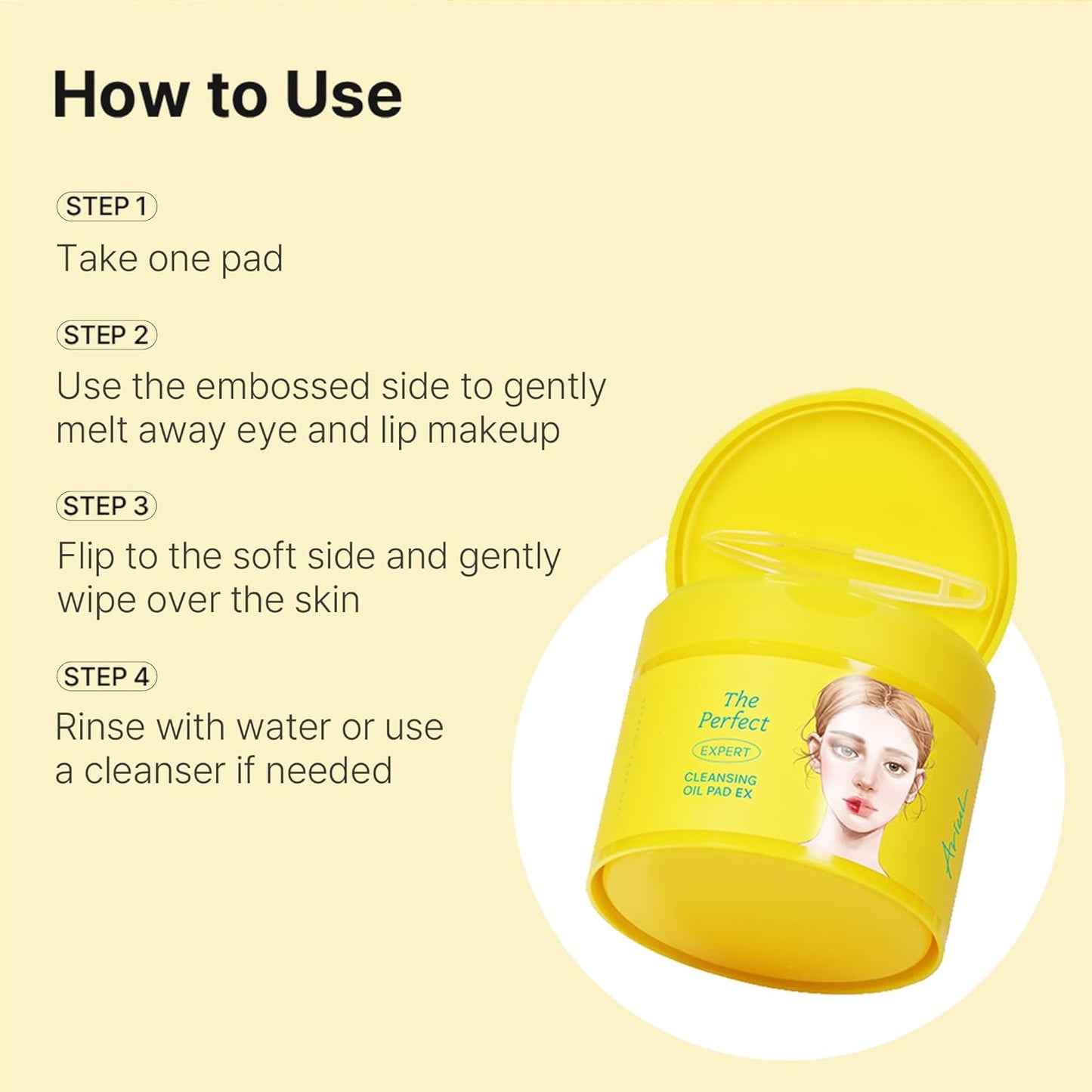 Ariul Cleansing Oil Pads EX - Korean Makeup Removal Wipes with Plant Extracts | Hydrating Facial Cleanser (60 Sheets)