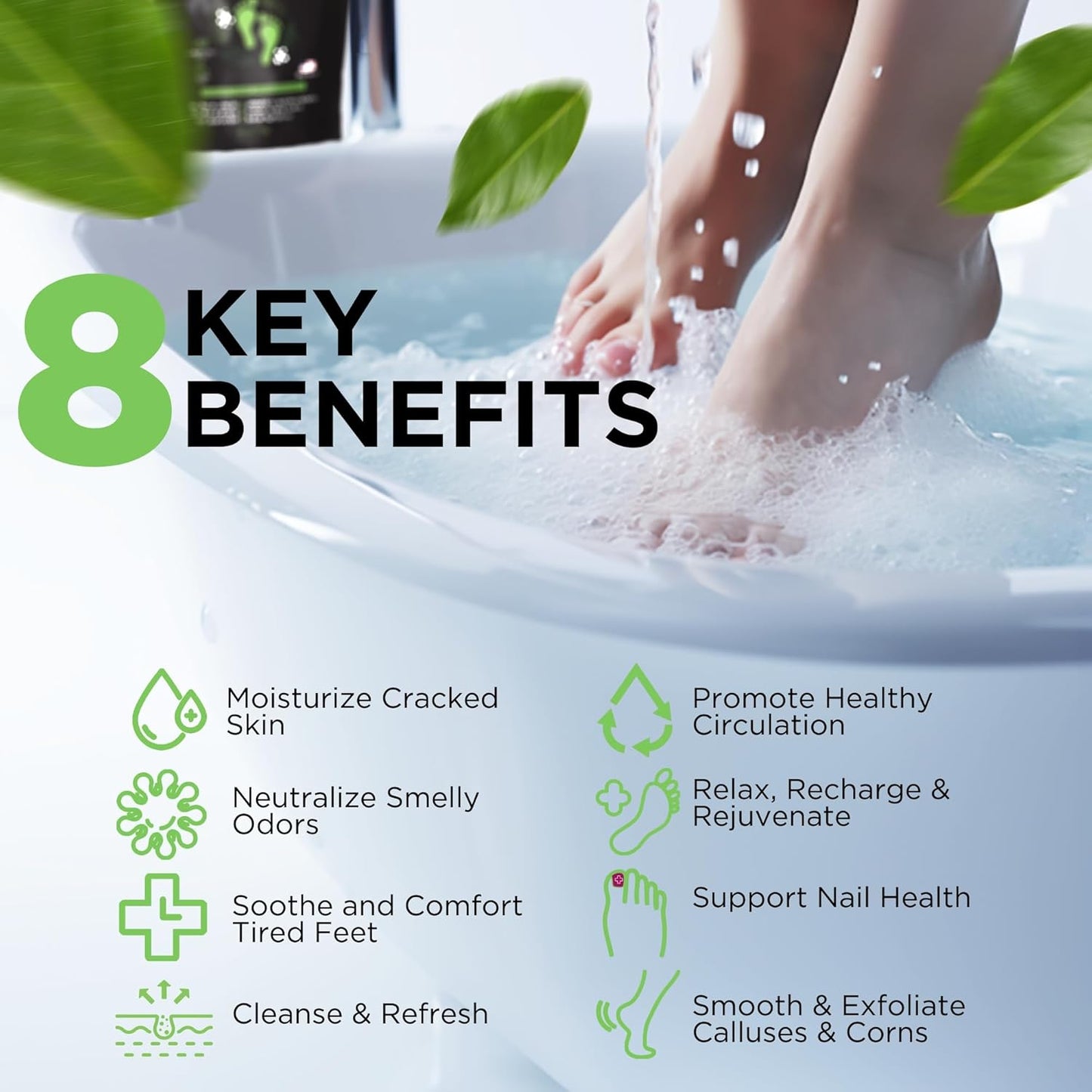 Tea Tree Oil Foot Soak | Epsom Salt Relief for Toenail Irritations, Athlete's Foot & Odor - 16 Ounce