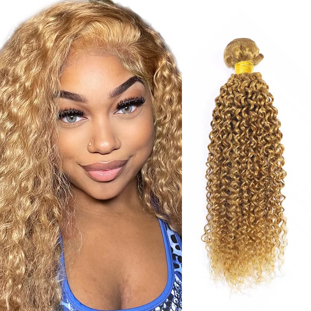 Blonde Bundles Human Hair Honey Blonde Bundles 18 inch #27 Human Hair Bundle #27 Wet and Wavy Bundle 100g