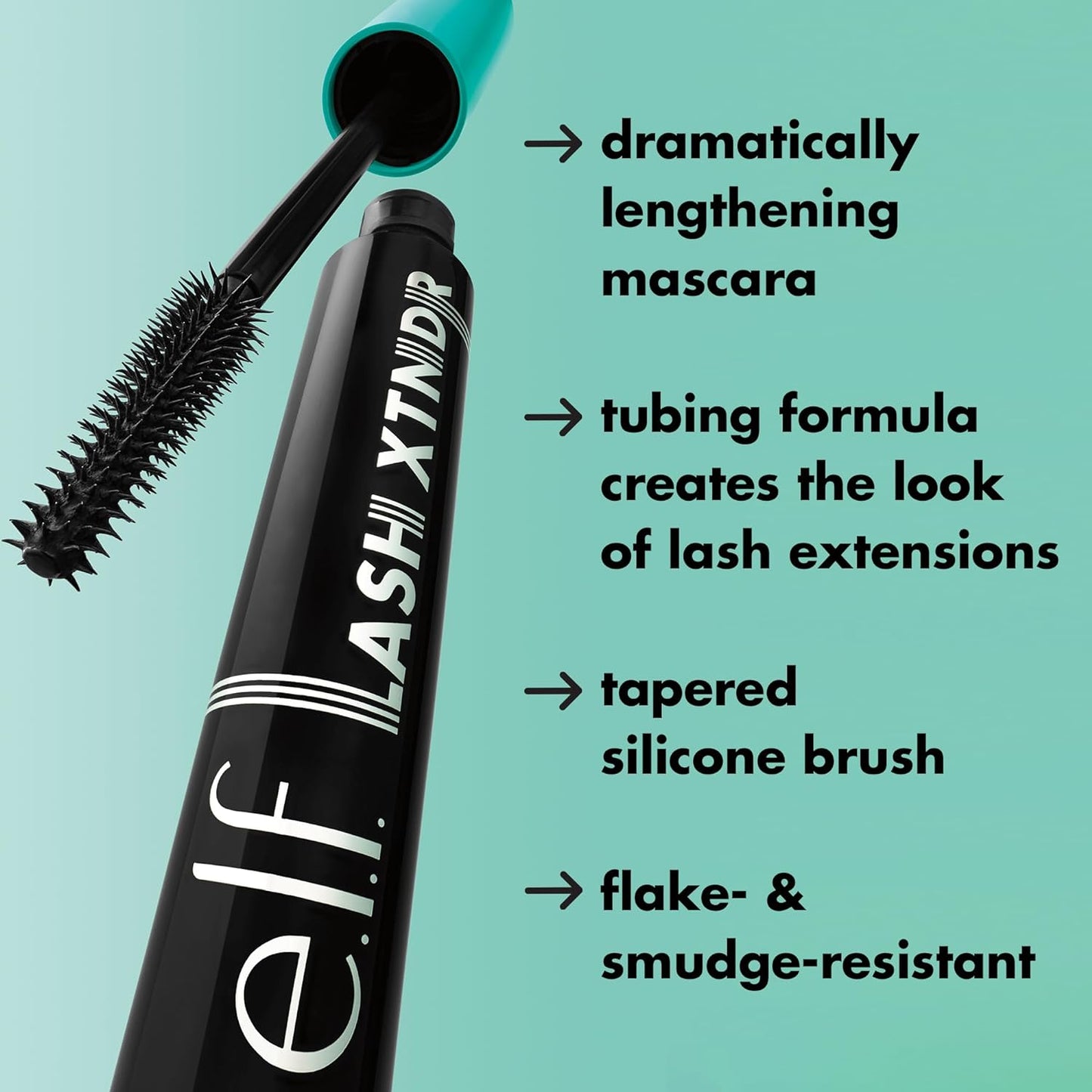 e.l.f. Lash XTNDR Mascara - Tubing Technology for Lash Extensions | Clump-Free, Vegan, Pitch Black