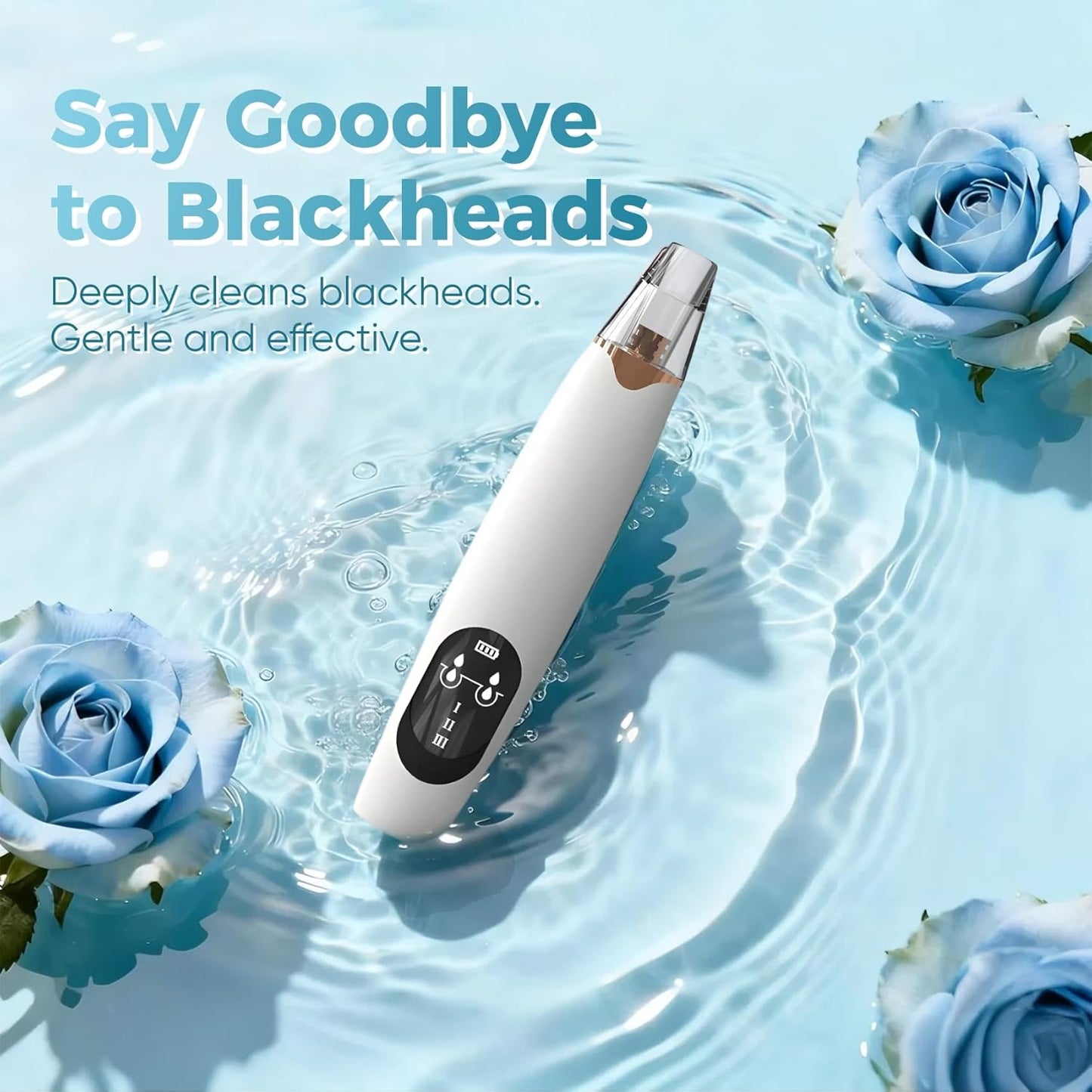 Blackhead Remover Pore Vacuum - Electric Facial Pore Extractor with Silicone Probes | 3 Suction Levels, USB Rechargeable (White)
