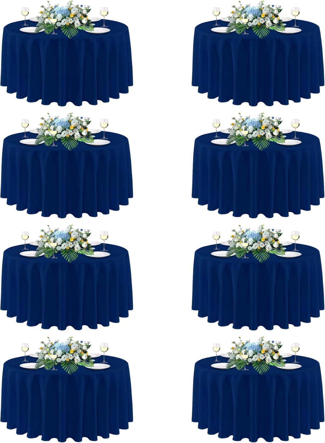 White Rectangle Tablecloth 60 x 102 Inch - Stain & Wrinkle Resistant Polyester for Dining, Buffets & Camping