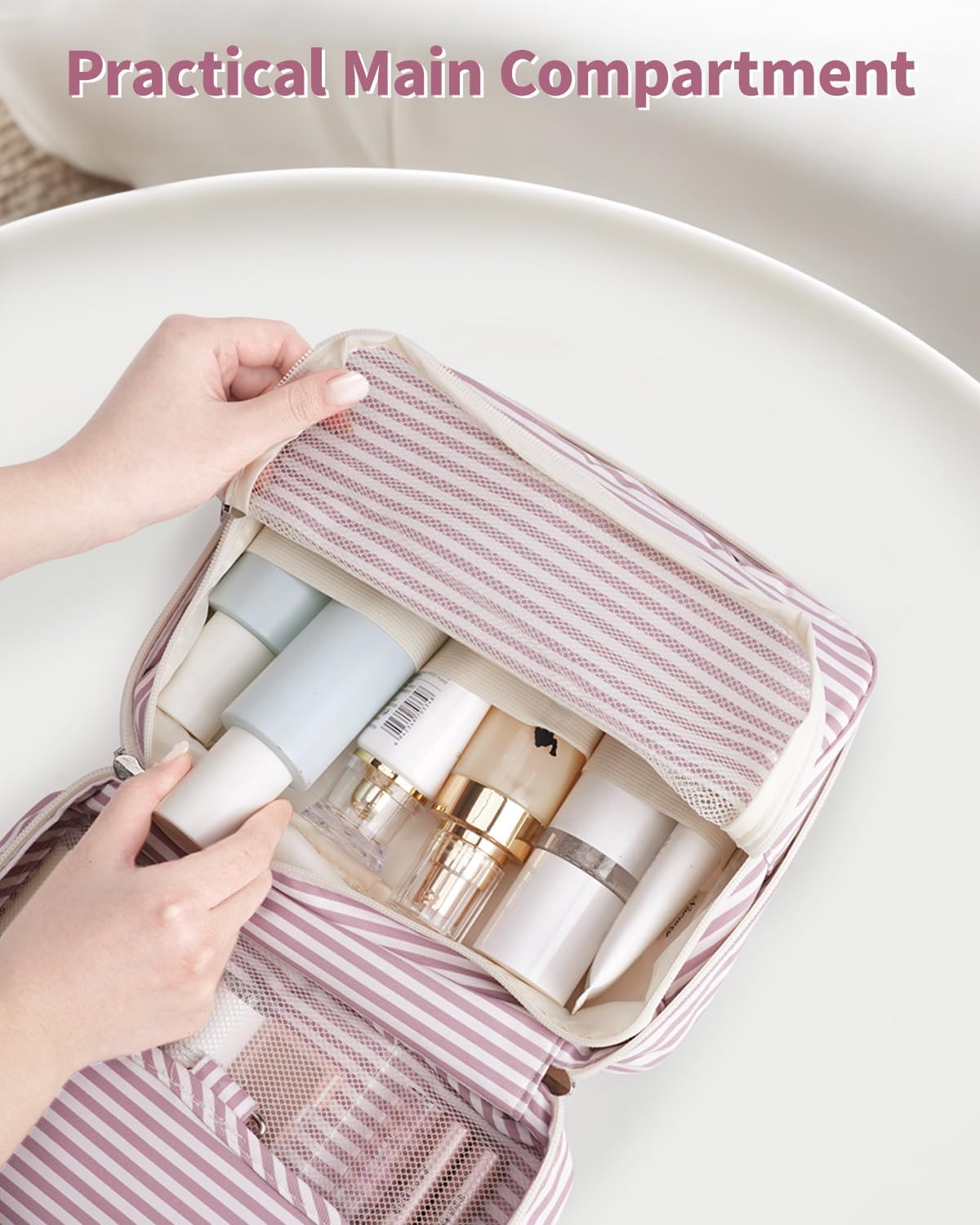Narwey Small Hanging Travel Toiletry Bag - Stylish Organizer for Makeup & Toiletries | Ideal for Women & Girls