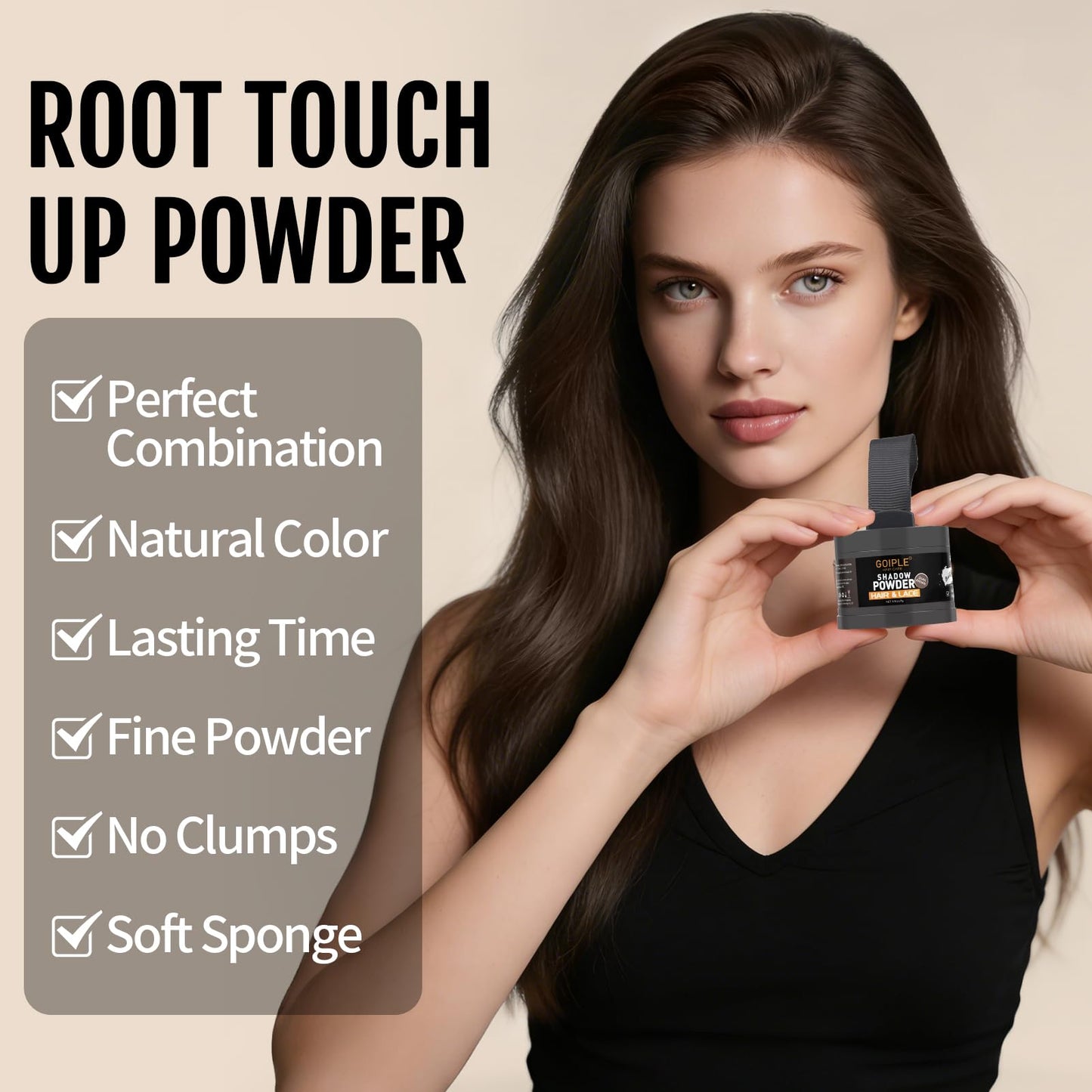 Root Cover Up Powder Hairline Powder for Women Root Touch Up Hair Color for Bald Spots, Eyebrows, Beard Line, Hair Loss Thinning Hair Shadow Cover Up 2 Pack (Dark Brown)