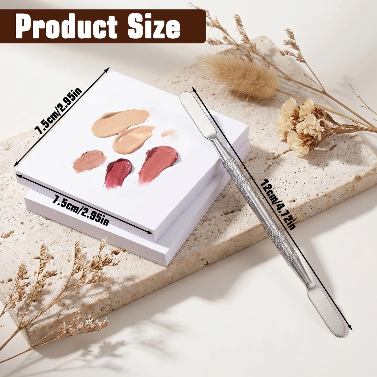 LXUEJIE 100 Sheets Disposable Nails Polish Palette Paper, Portable Mixing Palette With 1pcs Stirring Rod, Waterproof Double Sided For Gel Nail Polish And Makeup Nail Accessories Supplies