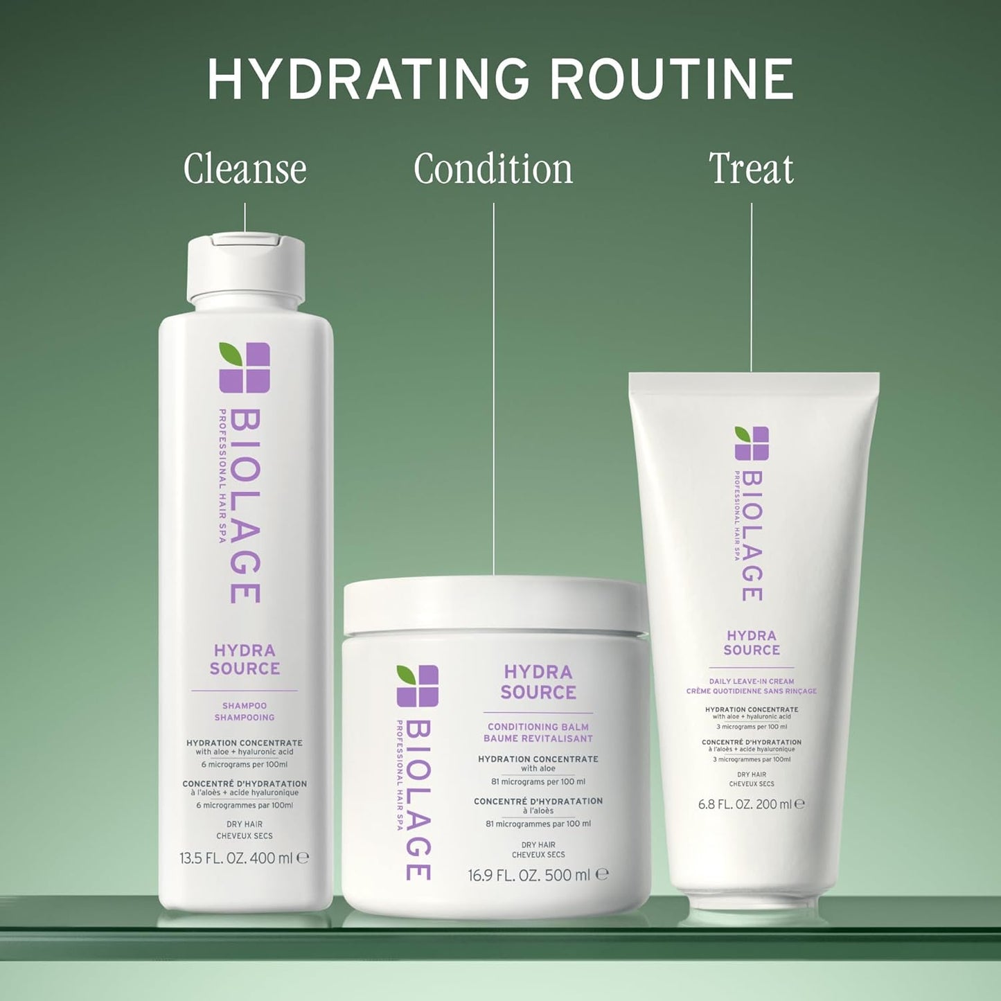 Biolage Hydra Source Shampoo - Moisturizing Aloe Vera & Hyaluronic Acid for Dry Hair | Vegan, Paraben-Free