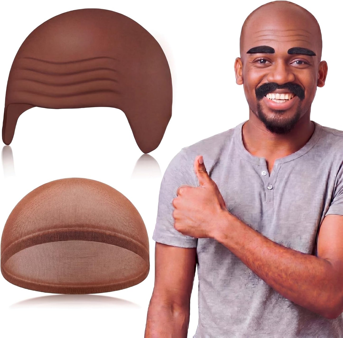 Bald Cap for Halloween | Nylon Wig Cap for Makeup & Cosplay - Unisex, Comfortable Fit