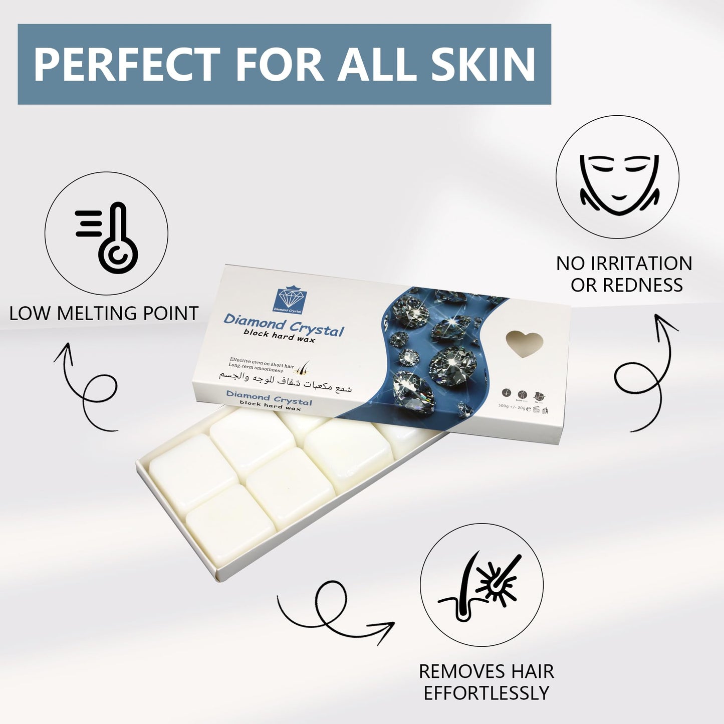 EARAYWAX Hair Removal Wax, Stripless Wax for Sensitive Skin, 1 lb Professional Hard Wax, Perfect for Full Body