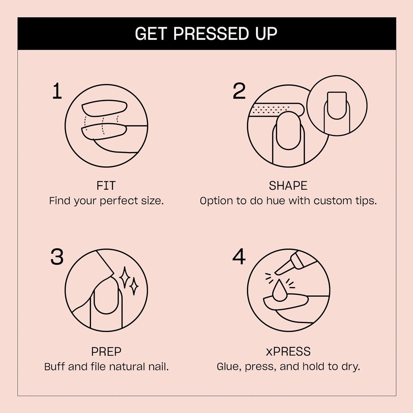OPI On Point Press On Nails - Short Round & Squoval Nail Art | 24 Count with Glue | Long-Lasting & Reusable