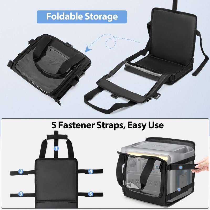 Trunab Carrying Case Compatible with Anker SOLIX C1000 / C1000 Gen2, Portable Power Station Bag with Anti-Scratch and Anti-Slip Bottom