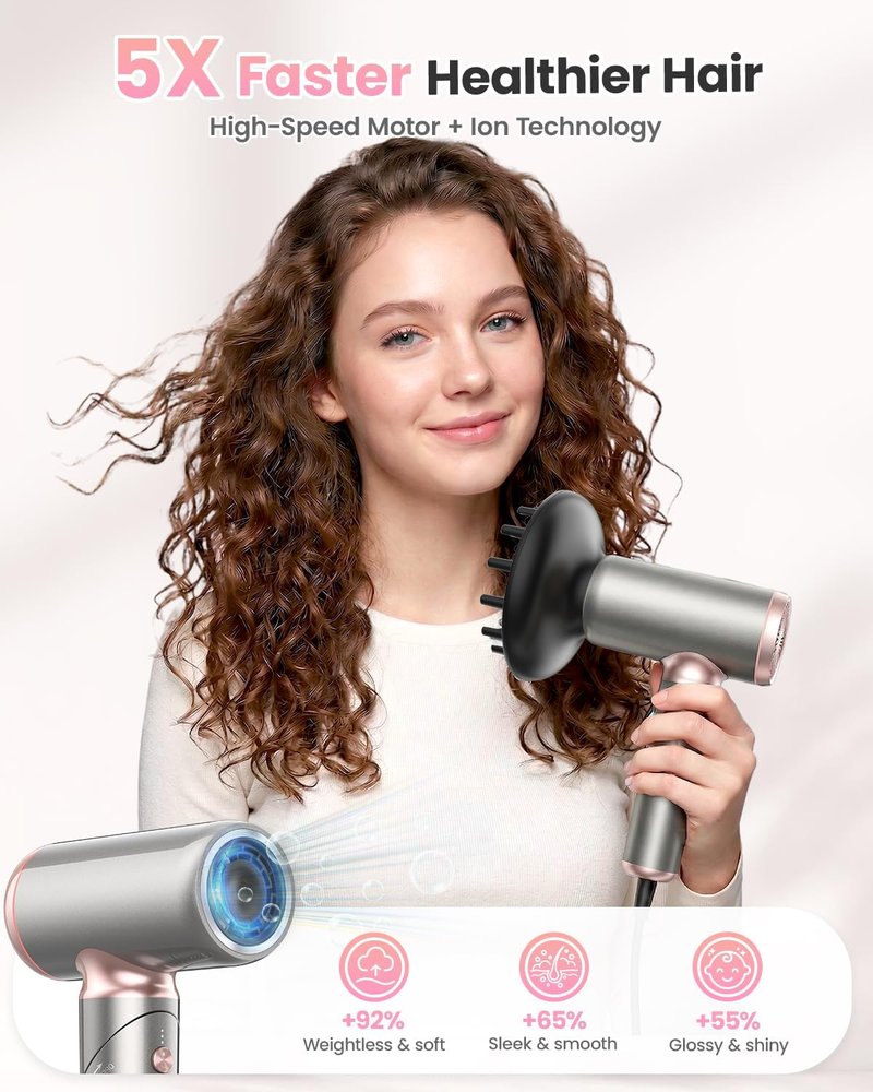 Travel Hair Dryer - Dual Voltage Ionic Foldable Design | Compact 1300W for International Travel