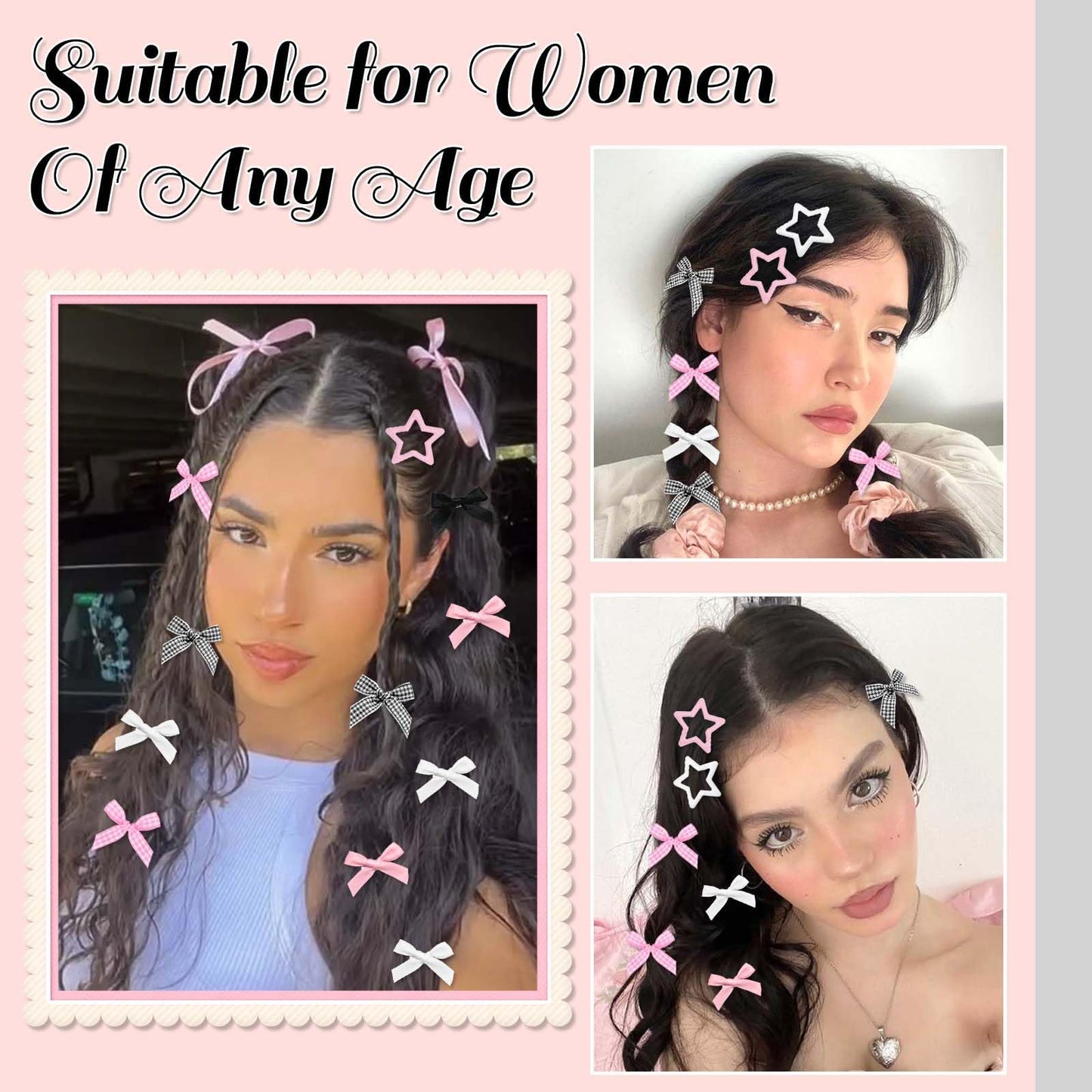 STGDAK 18 Pcs Mini Bow Shape Barrette Purple Star Hair Clips Y2k Accessories Kawaii Metal Clip Water Drop Snap Barrettes Cute Star Clip Christmas Hair Accessories For Women Girls Festivals Party