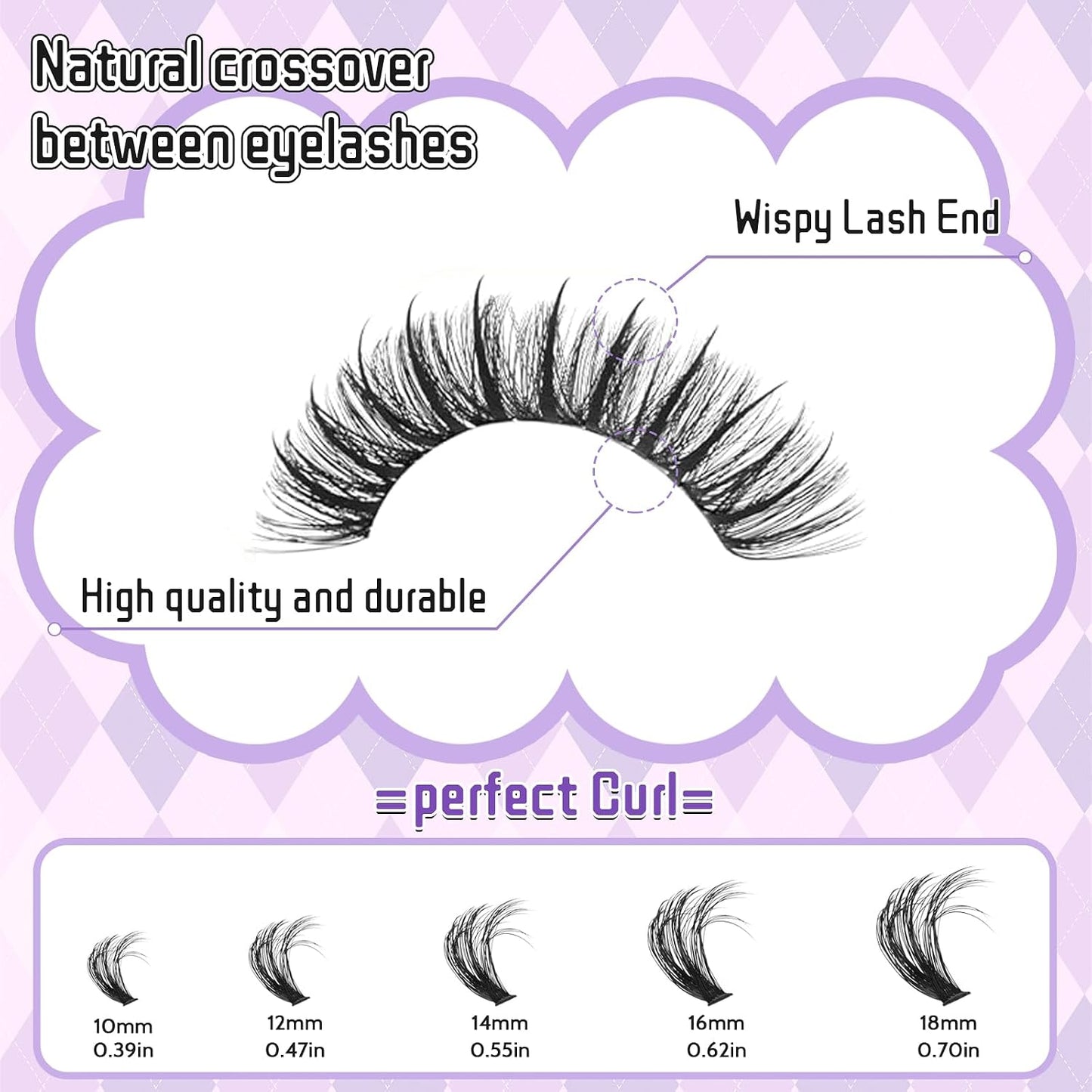 DIY Lash Extension Kit - 100D & 150D Volume Lash Clusters with Spikes | Wispy Bottom Lashes, Bond & Seal, Easy Application