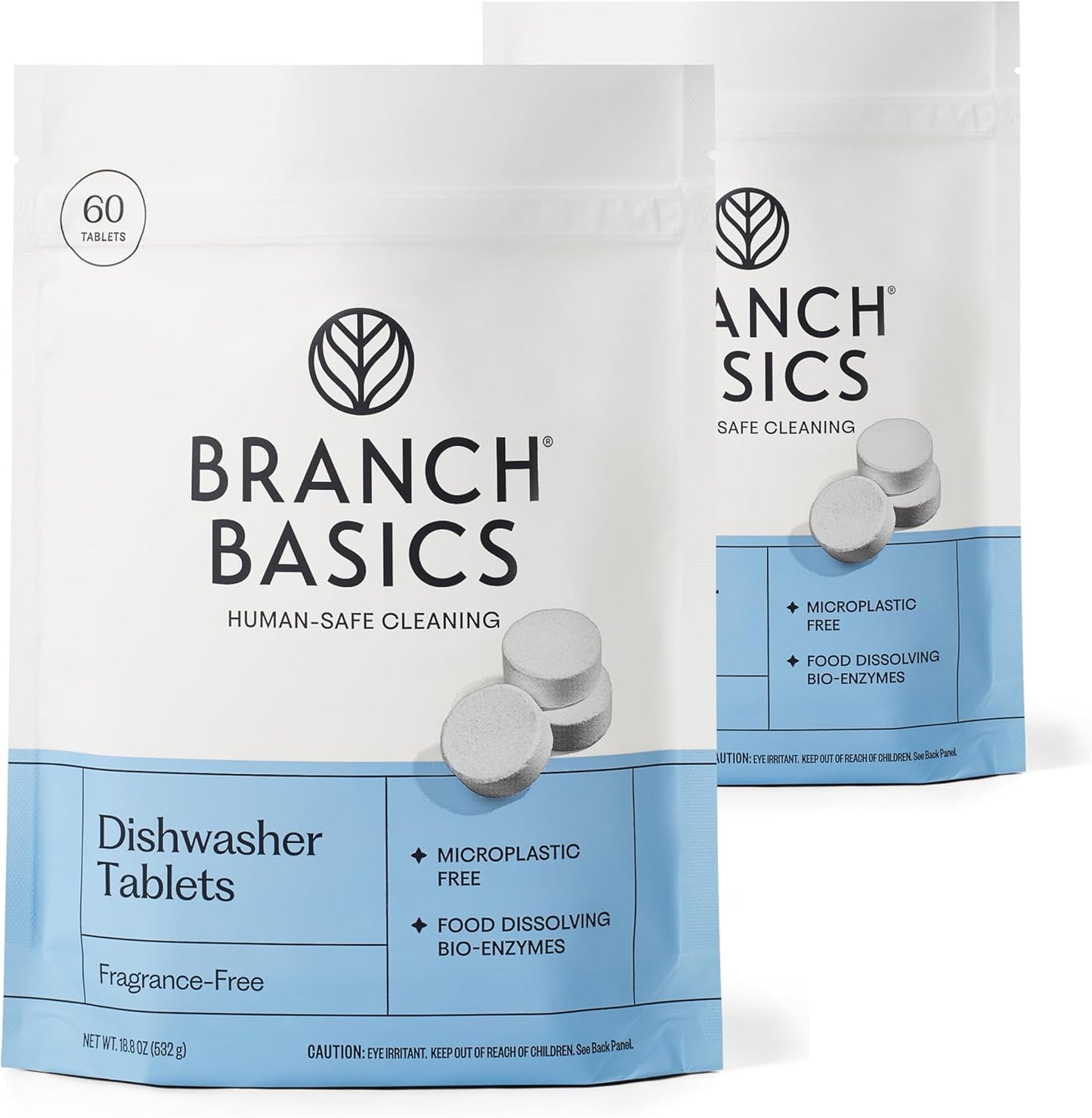 Dishwasher Tablets - 60 Ct Plastic-Free Pods | Fragrance-Free & Human-Safe Cleaning Power