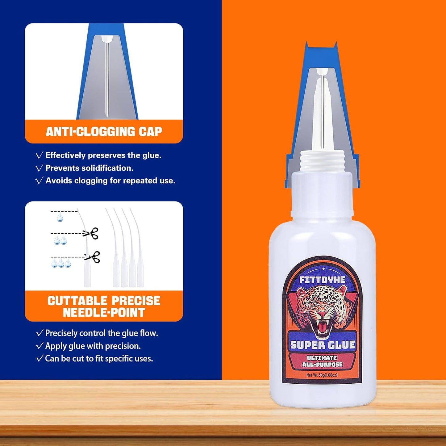 Clear Super Glue - Strong Fast Drying Waterproof Adhesive for Plastic, Metal, Wood | 30g (1.06 oz) DIY Craft & Repair