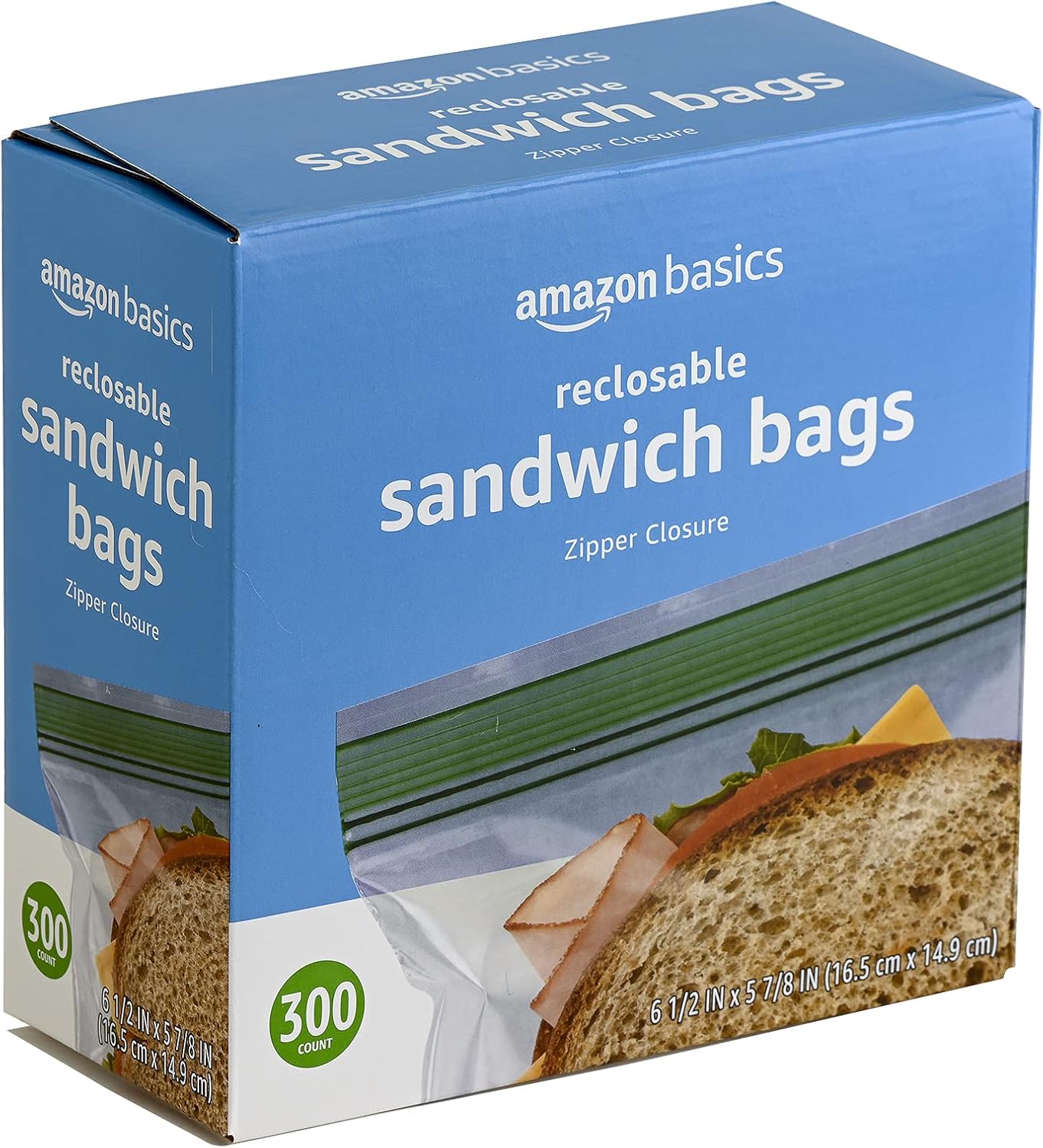 Resealable Double Zipper Sandwich Storage Bags - 300 Count for Food Storage | Durable & Convenient