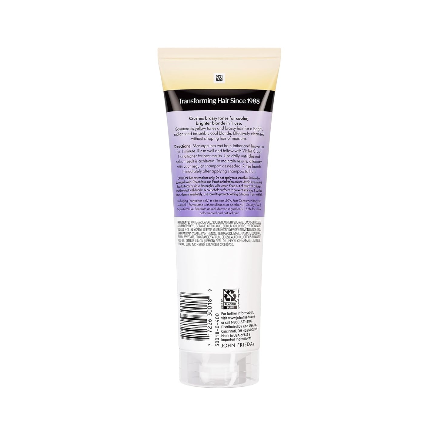 Violet Crush Purple Shampoo - Brass Neutralizing Toning for Blonde Hair | 8.3 fl oz