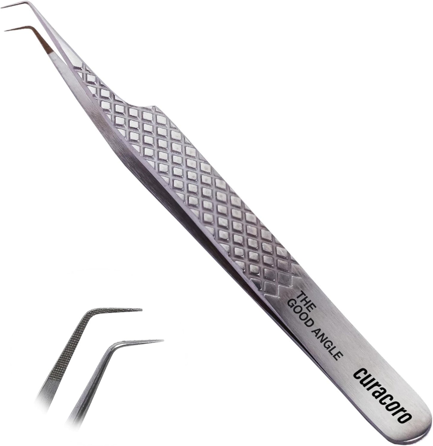 Curacoro Lash Tweezer - Precision Fiber Tip Grip for Eyelash Extensions | Multi-Shape Silver Tweezers for Volume & Isolation