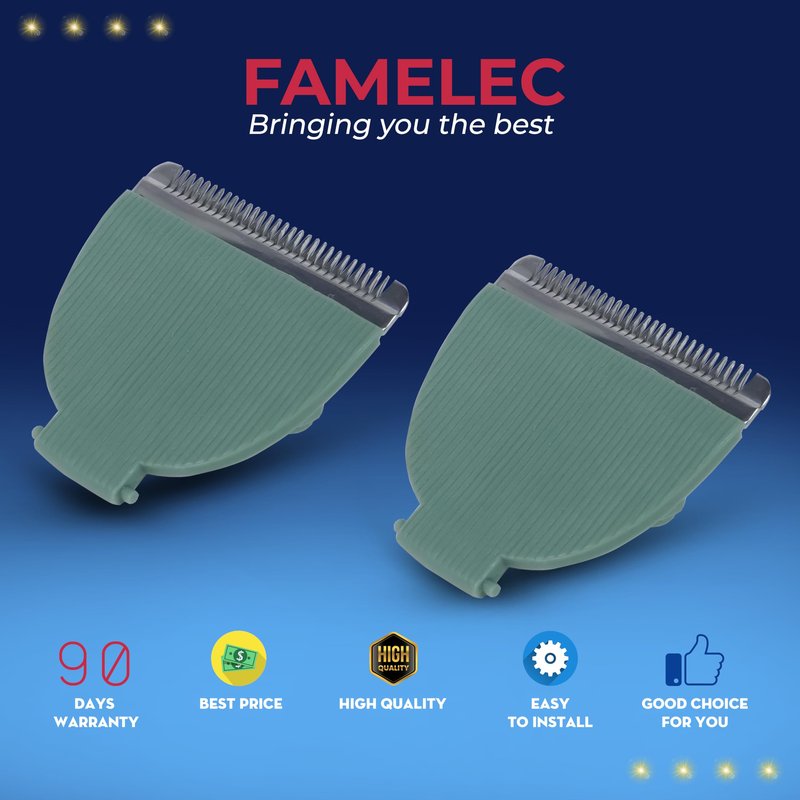FAMELEC Compatible with Meridian Trimmer Blades, for Meridian Trimmer Replacement Blades Fit for Meridian Electric Body Trimmer, with Green Hygienic Ceramic Blade for Meridian Shaver (Onyx & Sage)