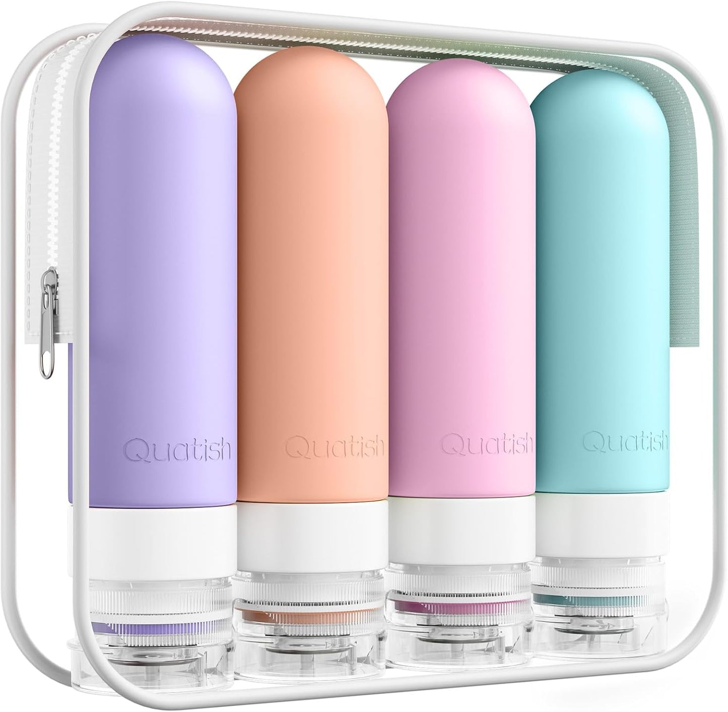 Travel Bottles for Toiletries - Leak-Proof Silicone 3 oz TSA Approved | 4 Pack Grey