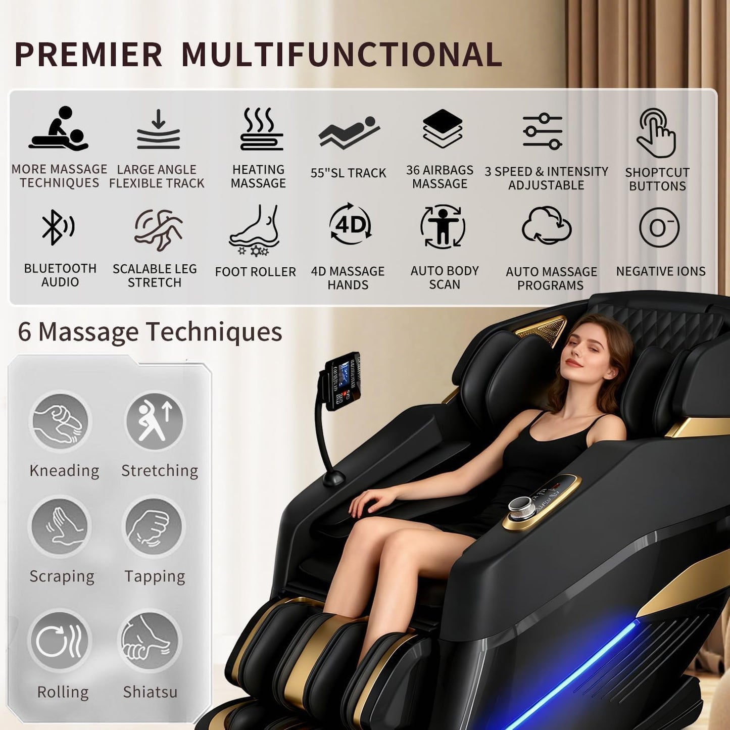 Full Body Massage Chair - 3D SL-Track Shiatsu Recliner with Heat | Zero Gravity, Airbag Massage & Calfrest Extension