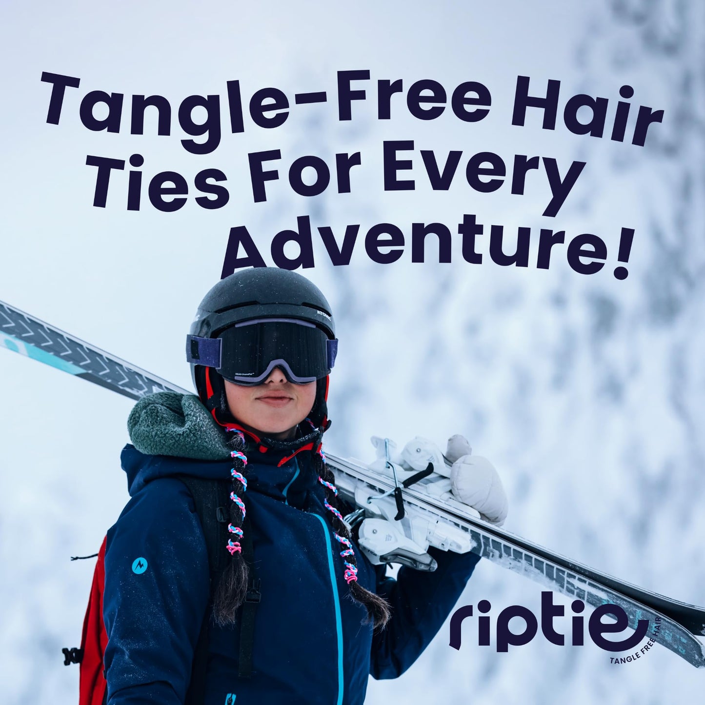 Rip Tie Soft Tangle-Free Hair Tie for Women, Nylon Hair Elastic, Colorful Hair Accessory - As Seen on Shark Tank - 1pc Sunset (Extra Long)