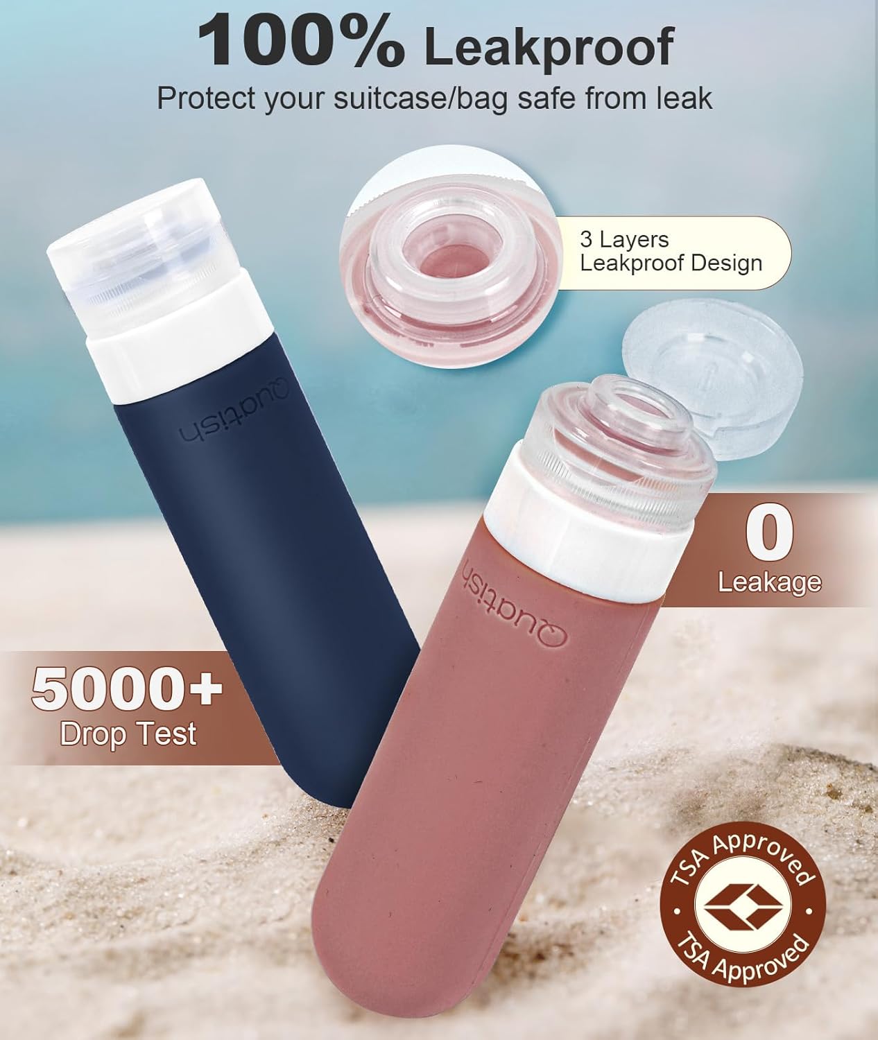 Travel Bottles for Toiletries - TSA Approved Leak Proof Silicone Containers | 20 Pack, Morandi Color