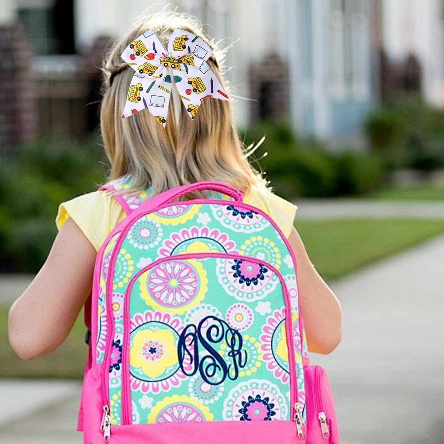 Back to School Bow Hair Clips