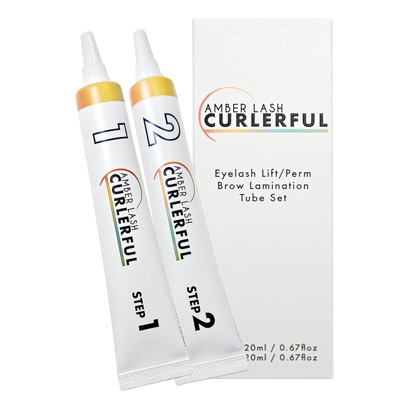 Amber Brow Lamination Tube Set - Professional Brow Perm Kit | Step 1 & Step 2, 20 ml Each