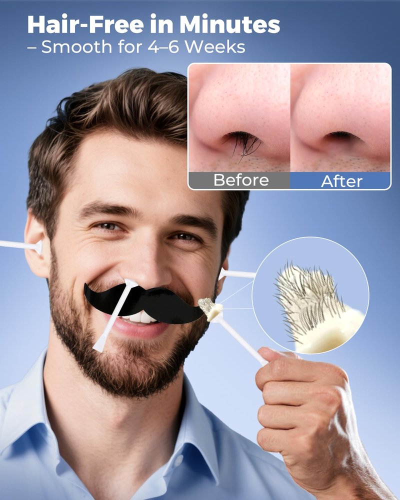Boloye Nose Wax Kit with 100g Natural Resin Wax & 20 Sticks, Mini Nose Hair Wax Kit with Smart Temp Control, USB Fast Heat, 3-Min Hair Removal – Lasts 4–6 Weeks | For Nose & Ear, Up to 15 Uses