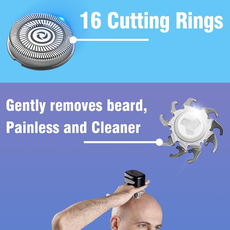 Pitbull Gold PRO/Pitbull Platinum Pro Replacement Blades - 16 Pack Compatible with Skull Shaver Heads