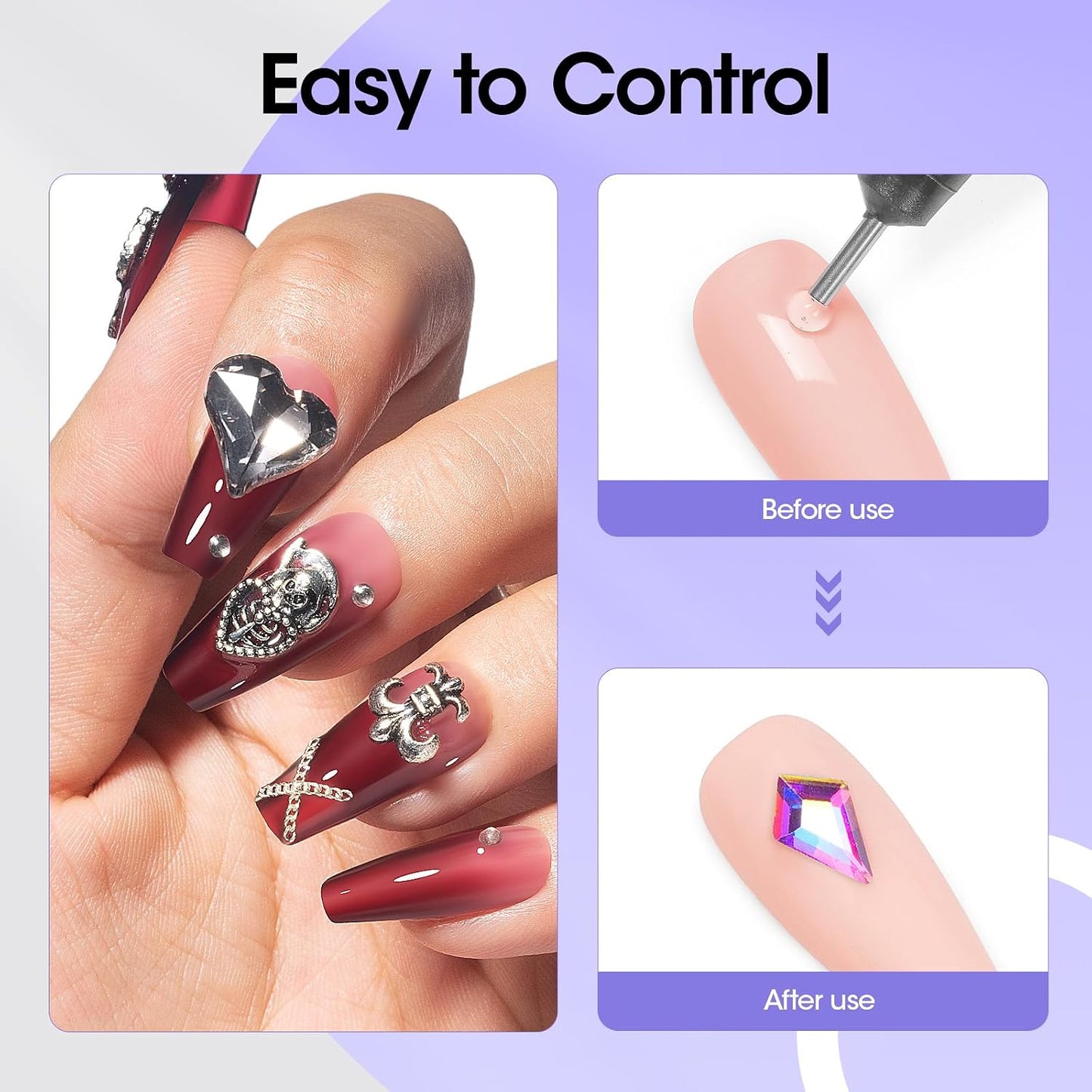 Gellen Rhinestone Nail Glue - Super Strong Adhesive Gel for 3D Nail Art & Charms | 30g