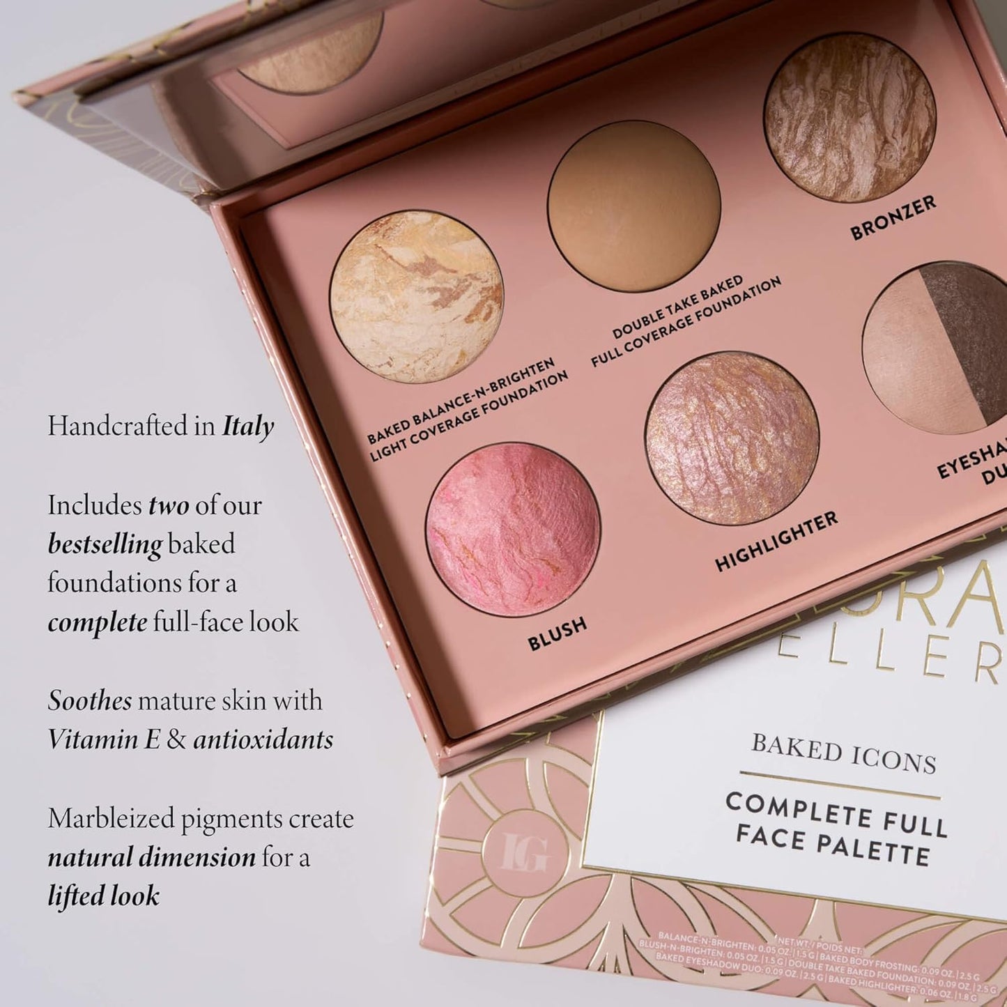 Laura Geller Baked Icons Complete Face Palette - All-in-One Makeup for Mature Skin | Porcelain Finish