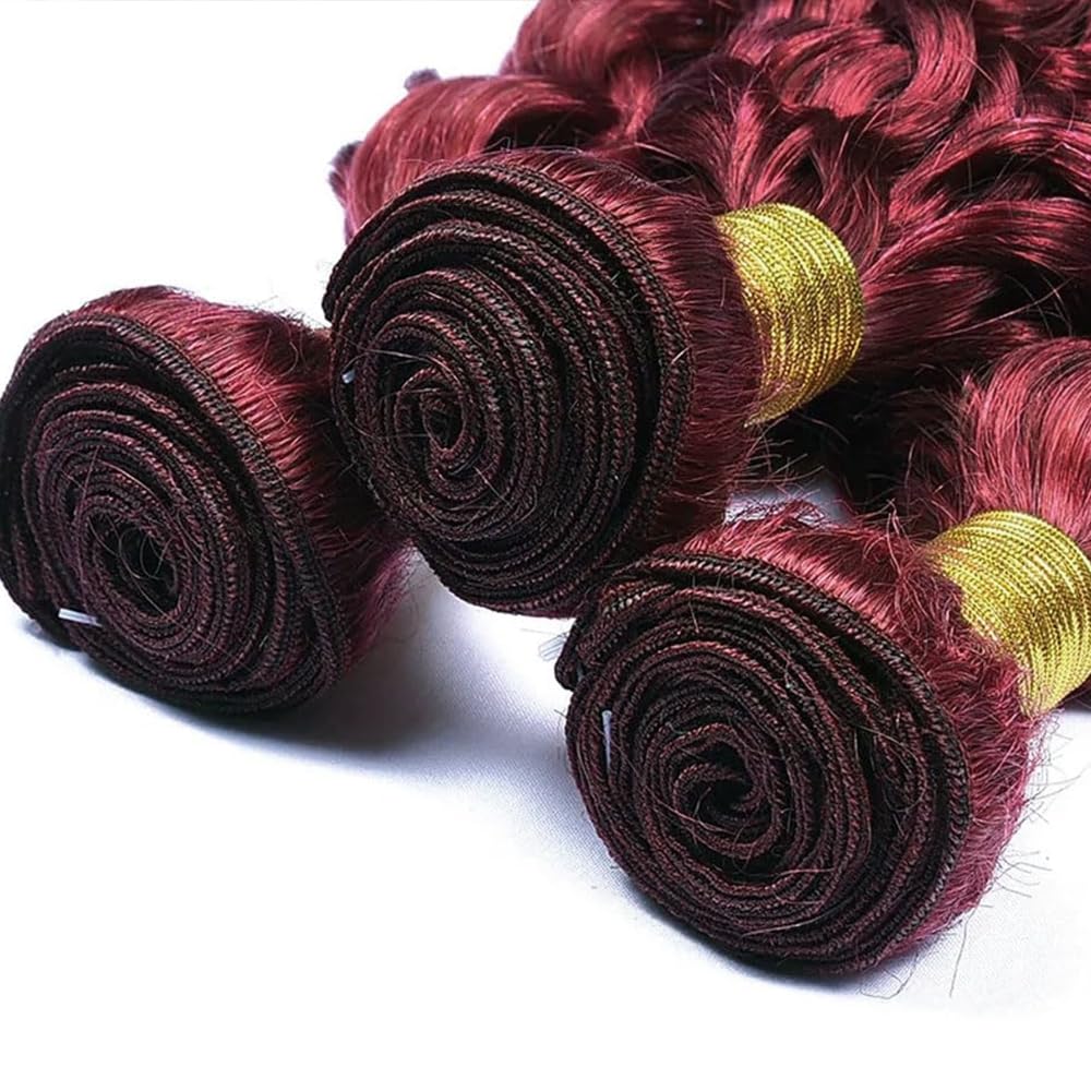 150g Burgundy Bundles Human Hair 99j Water Wave Bundles 18 20 22 inch Red Human Hair Bundle Burgundy Water Wave Bundle