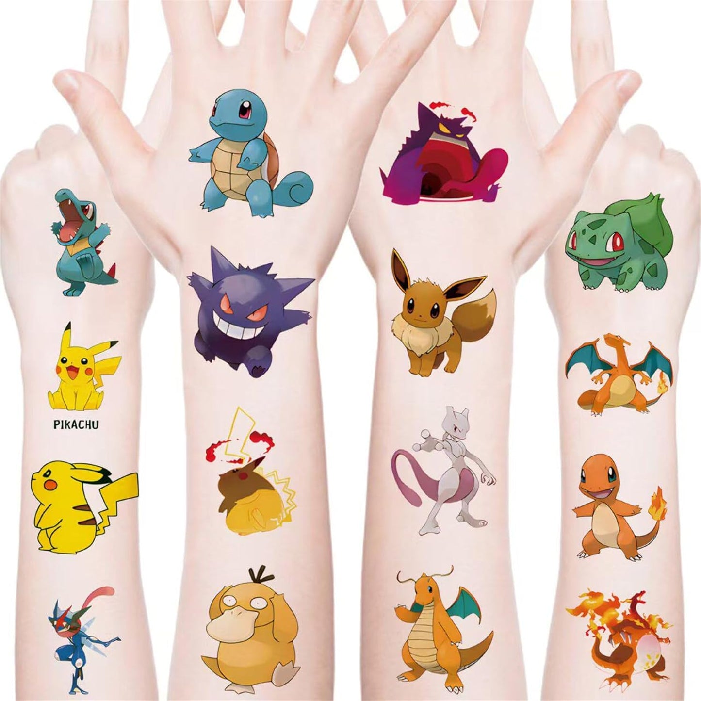 Cute Cartoon Temporary Tattoos - 20 Waterproof Stickers for Teens | Reusable Monster Party Favors