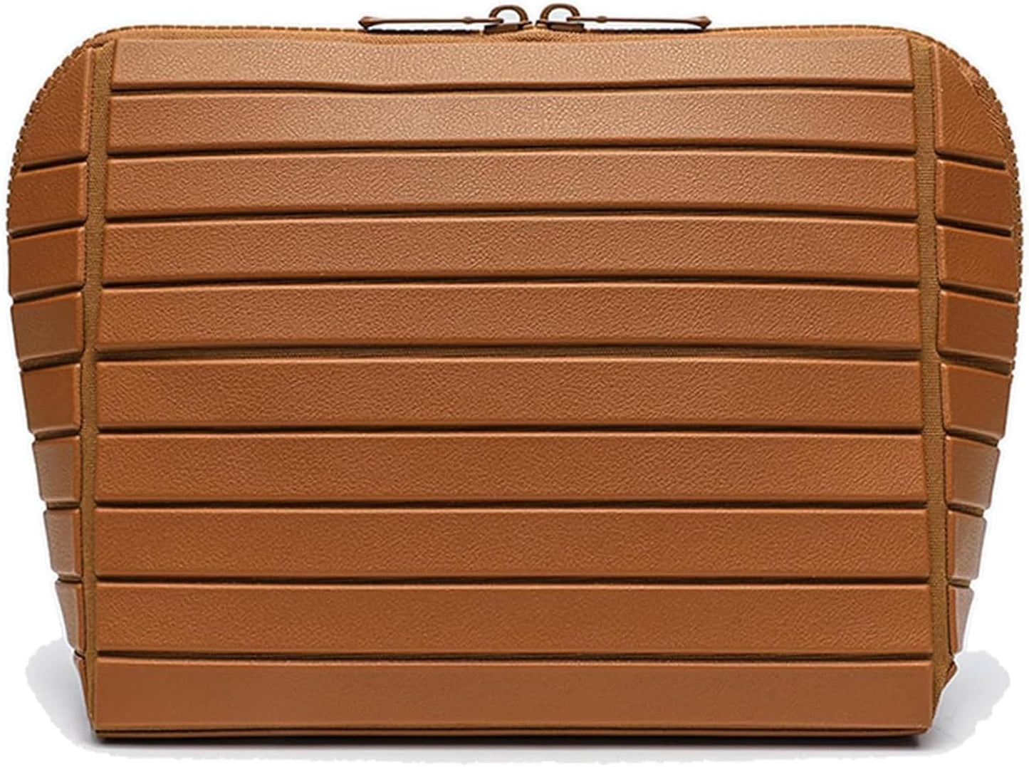Makeup Organizer for Women - Waterproof Toiletry Bag with Dividers | Brown Travel Case