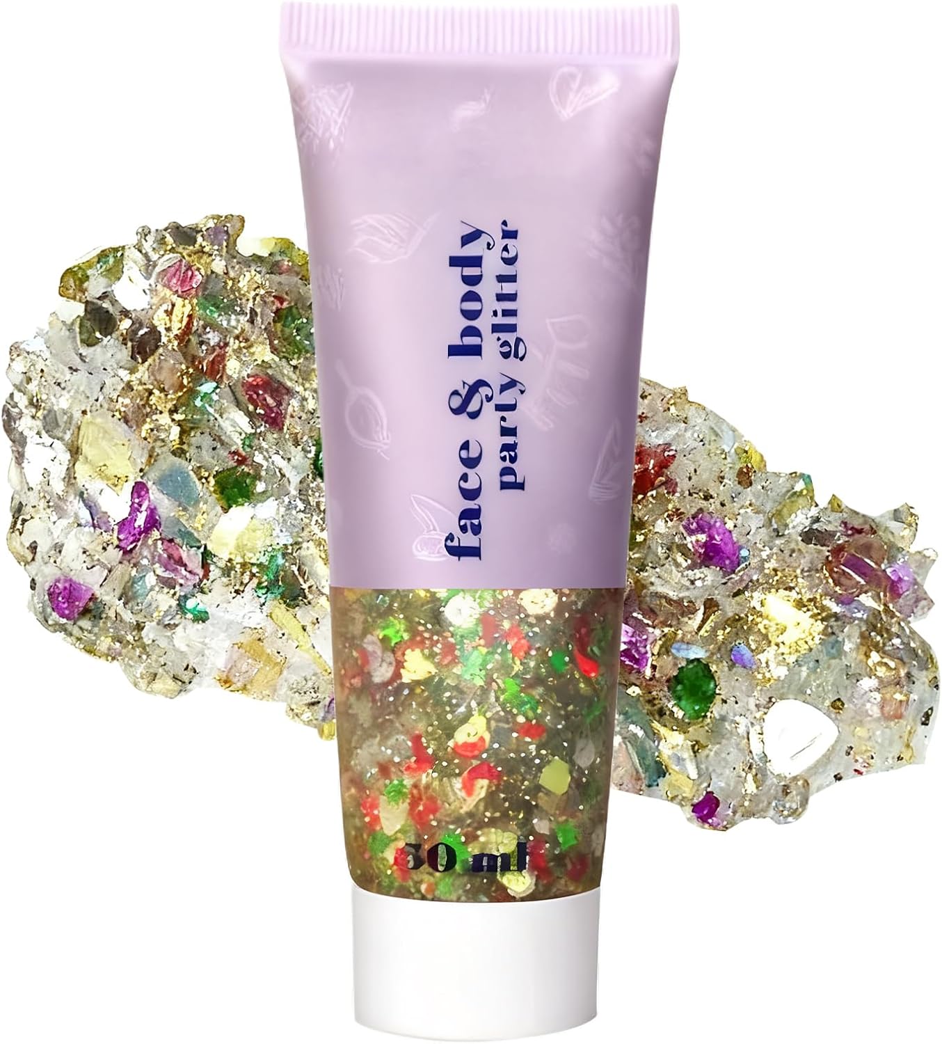 Christmas Body Glitter Gel - Red, Green & White Holographic Face & Hair Glitter for Festive Makeup | Chunky Sequin Shine