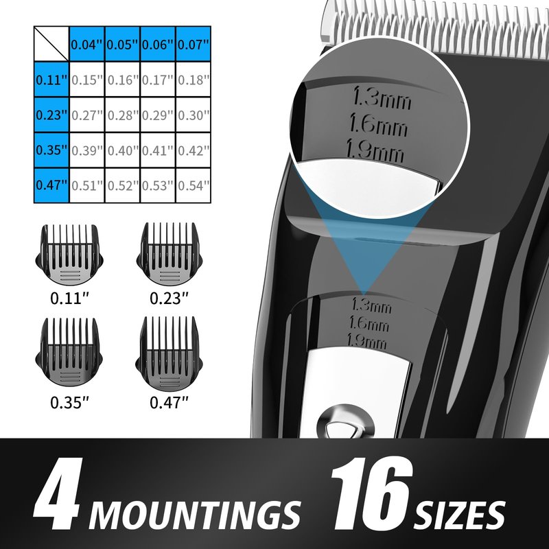 HAUSBELL Cordless Rechargeable Hair Clippers for Men, Women & Kids - Adjustable 4-Position Blade, Beard Trimmer, Professional Home Hair Cutting Kit with Travel Case, Barber Clippers