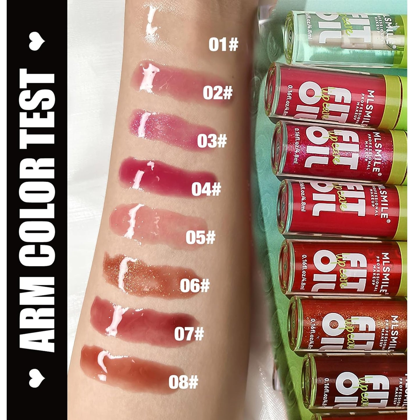 Hydrating Lip Glow Oil - Tinted Plumping Lip Gloss with Big Brush Head | 4 Colors Available