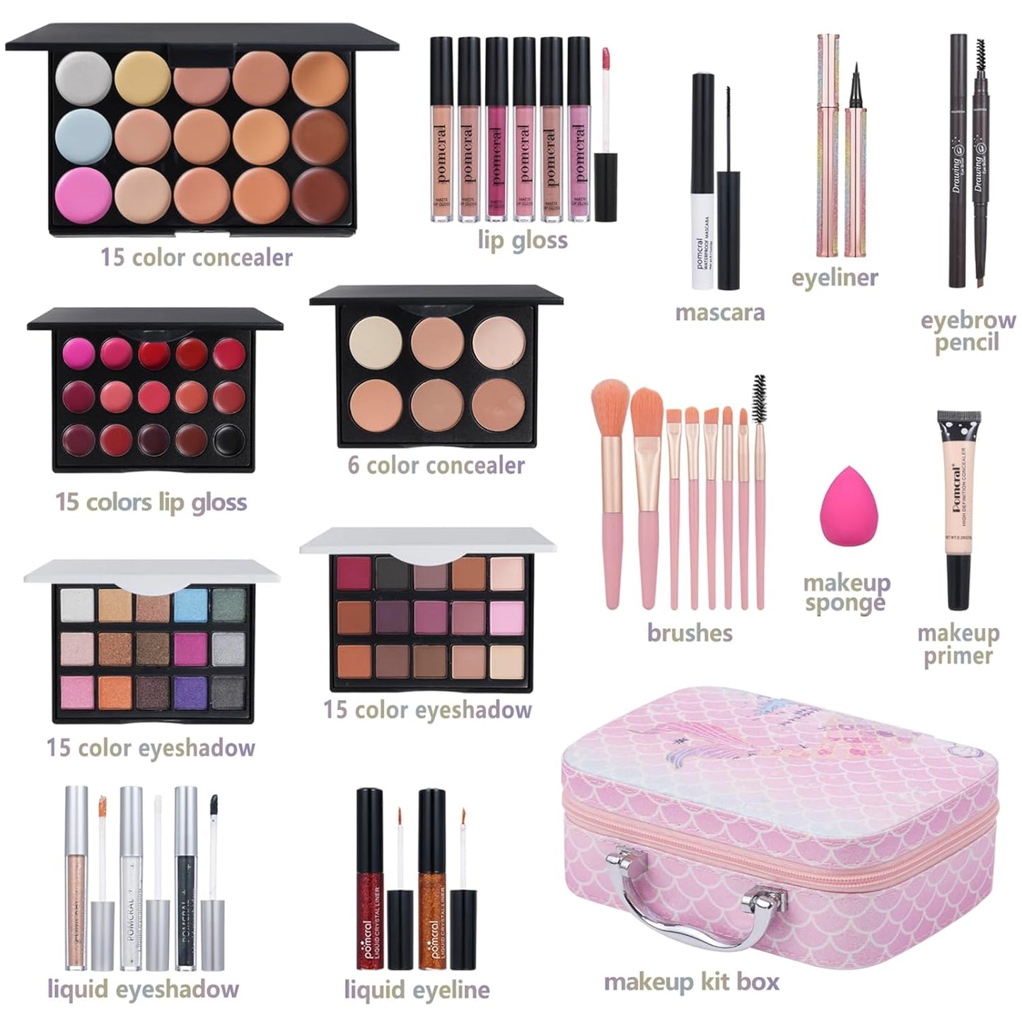Travel Makeup Kit for Girls | Complete Makeup Set for Ages 5-12 - Perfect Gift for Beginners