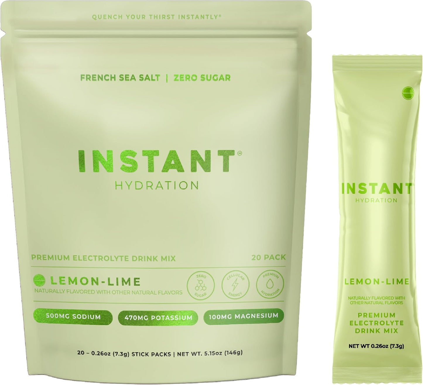 Electrolyte Drink Mix - Instant Hydration Sugar Free Cherry Limeade Powder Packets | 20 Travel Sticks for Recovery & Muscle Support