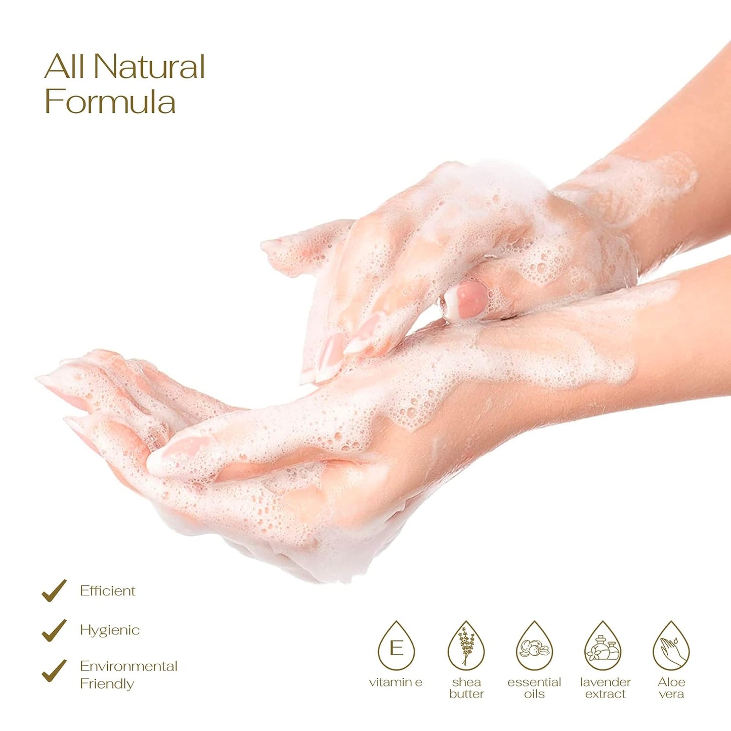 Moisturizing Foaming Hand Soap Pump - 5-Pack | Aloe Vera & Essential Oils, Citrus Blend Fragrances for Kitchen & Bathroom